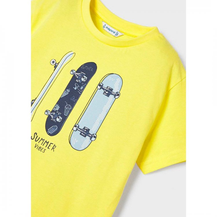 Mayoral, Комплект: футболка, шорты (желтый/темно-синий), арт. 3676 61