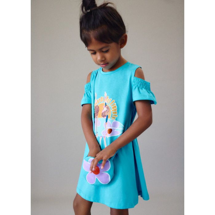 Комплект: платье+сумка (голубой)