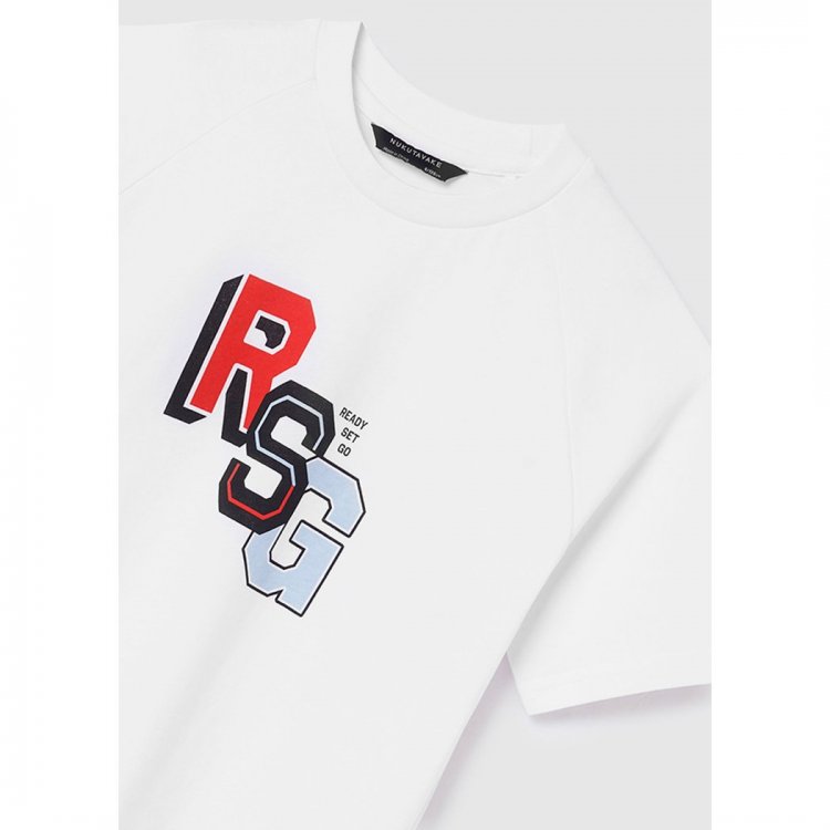 Фото 4 Комплект: футболка, толстовка, шорты (красный, белый, черный) 99314 Mayoral 6652 77