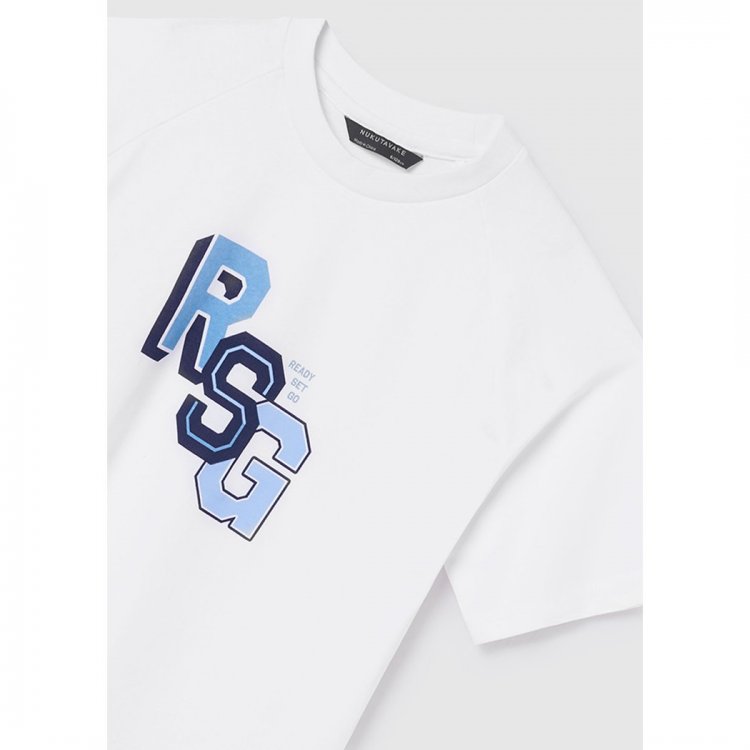 Фото 5 Комплект: футболка, толстовка, шорты (синий, белый, серый) 99320 Mayoral 6652 78