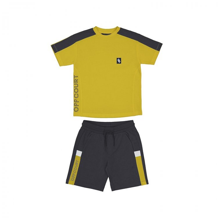 Mayoral Комплект: футболка + шорты (желтый с серым)
