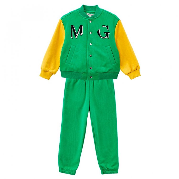 Miagia Комплект: бомбер + брюки (зеленый со львом)