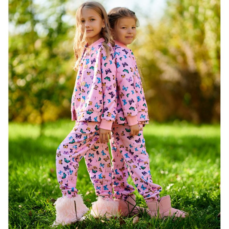 Фото 7 Комплект Бабочка: толстовка + брюки (розовый) 119147 Miagia C17-SU19-41
