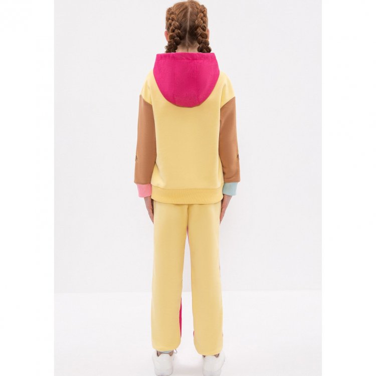 Фото 7 Комплект с вышивкой Фламинго: толстовка + брюки (желтый с розовым) 119178 Miagia C22-SU25-01-05-38