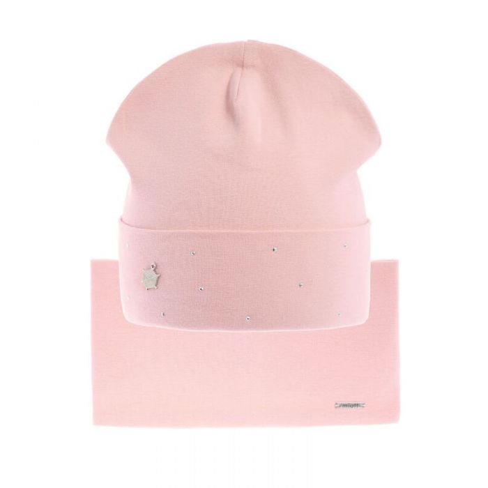 Комплект Нега: шапка+снуд (светло-пудровый)