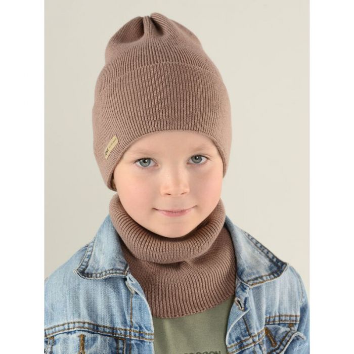 Комплект Fone: шапка+снуд (темно-бежевый)