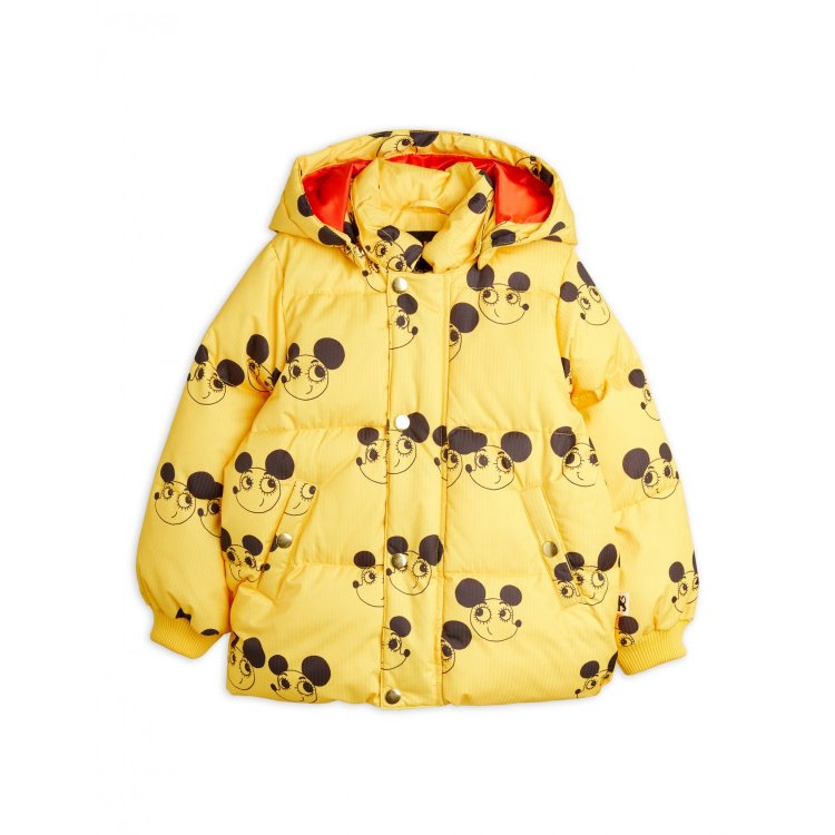 Mini Rodini Куртка утепленная (желтый с мышками)