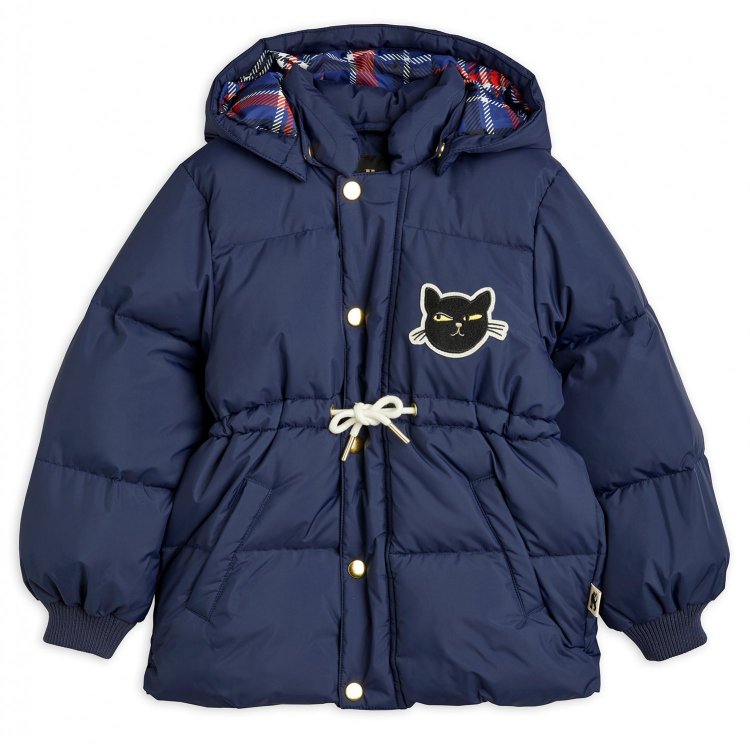 Mini Rodini Куртка утепленная Cat (синий с кошкой)