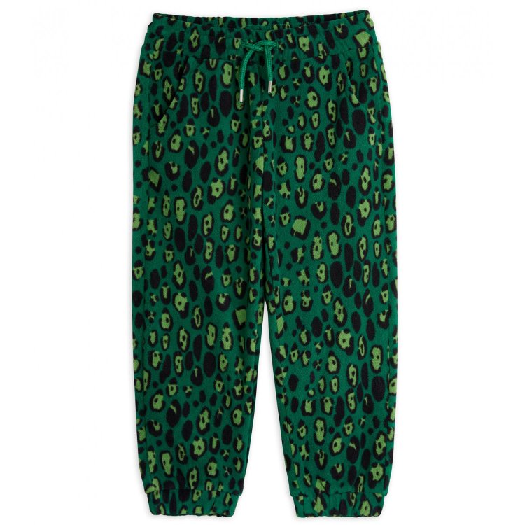 Mini Rodini Флисовые брюки для девочки для девочек из флиса Leopard (зеленый леопард)