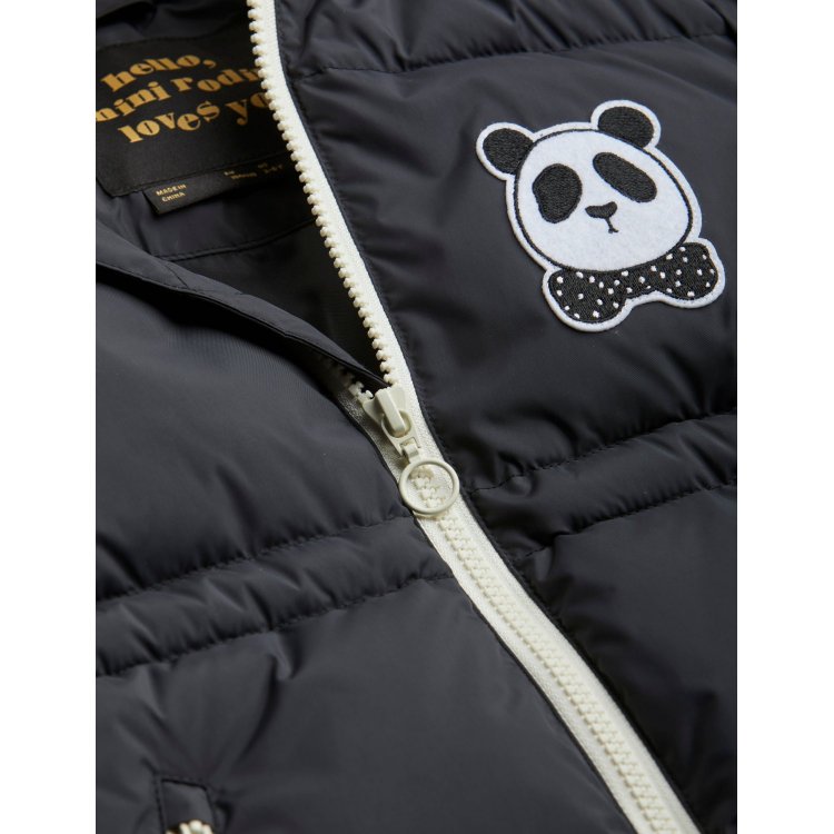 Фото 5 Куртка Mini Rodini утепленная Panda (черный с пандой) 91514 Mini Rodini 2271015199