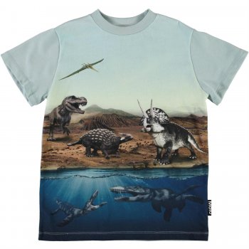 Molo Футболка Road Dino World (серый с синим)