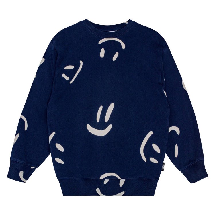 Фото 3 Толстовка Monti Big Smiles navy (синие смайлы) 120477 Molo 1W24J203-9197