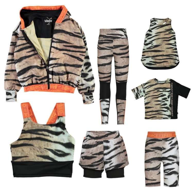 Фото 6 Куртка-ветровка для спорта легкая Ophelia Wild Tiger (тигр) 68121 Molo 2S21M305 6130
