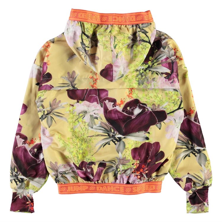 Фото 3 Куртка-ветровка для спорта легкая Ophelia Orchid (желтая с цветами) 68124 Molo 2S21M305 6296