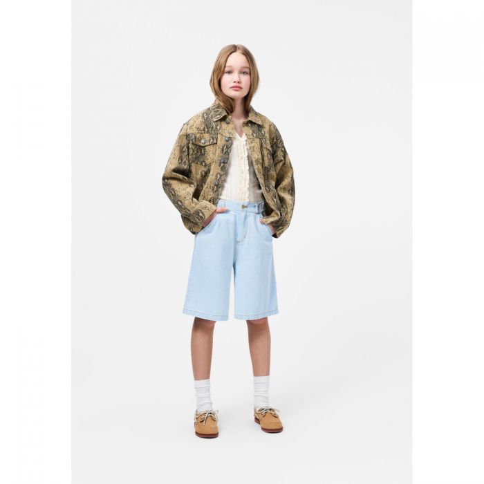 Шорты джинсовые Alikami Bleached Drapy (светло-голубой)