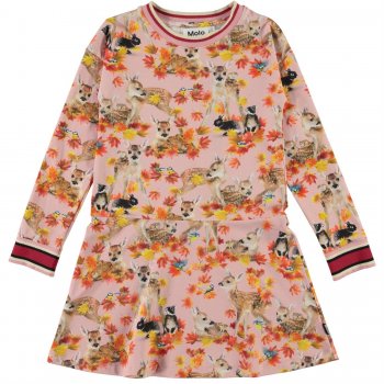 Molo Платье Conny Autumn Fawns (розовый с оленями)
