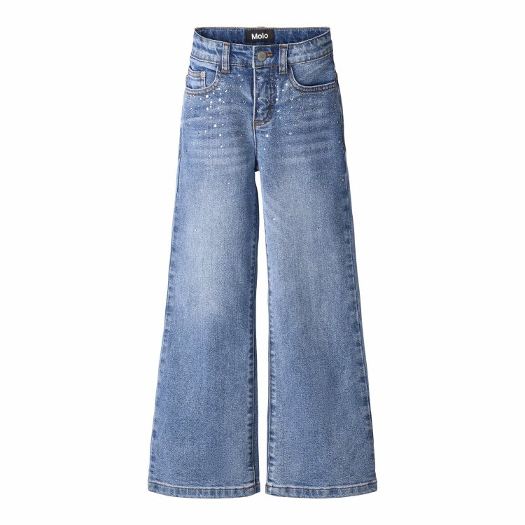 Molo Джинсы Asta Rhinestone Denim (голубой)