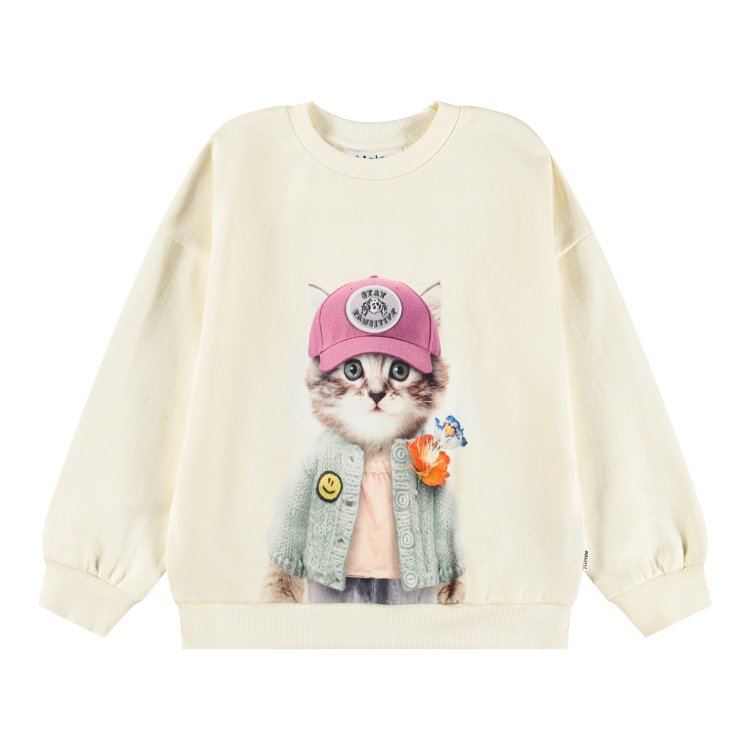 Фото 2 Толстовка Maxi Kitty Miauu (с котом) 132912 Molo 2W25J211-9730