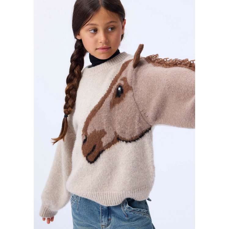 Фото 5 Толстовка Gisela Horse Knit (бежевый) 133145 Molo 2W25K216-9603