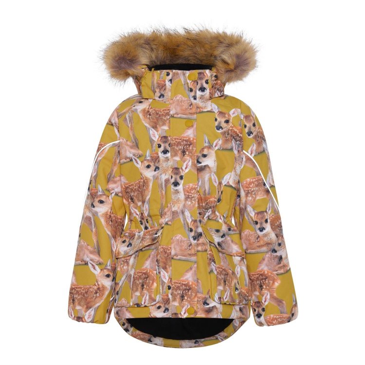 Molo Куртка Cathy Fur Fawns (горчичный с оленятами)