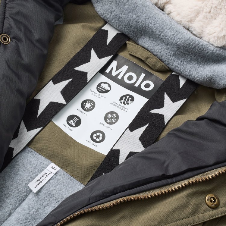 Фото 4 Комбинезон Molo Polaris Fur Bark Green (зеленый) 133758 Molo 5W25N204-5549