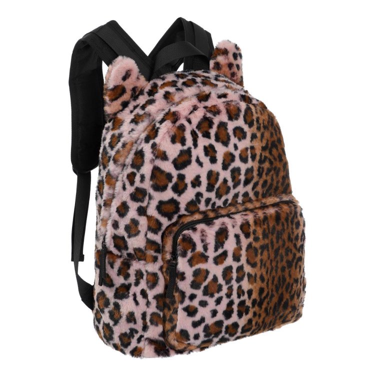 Фото 2 Рюкзак Furry для школьников и подростков Pink Leopard (меховой розовый леопард) 82432 Molo 7S22V203 4925