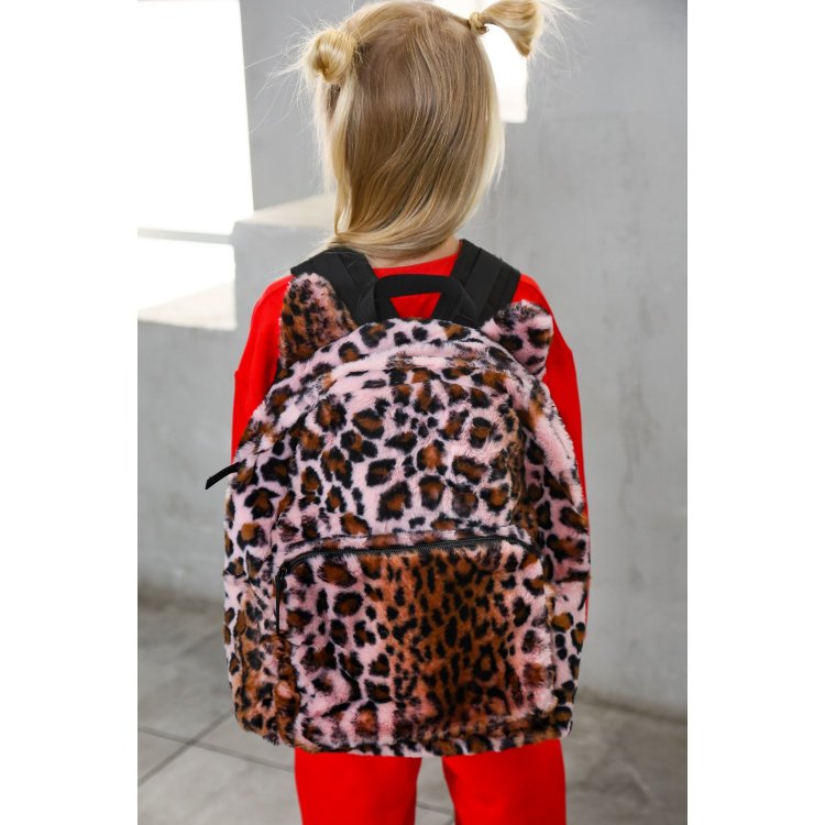 Фото 5 Рюкзак Furry для школьников и подростков Pink Leopard (меховой розовый леопард) 82432 Molo 7S22V203 4925