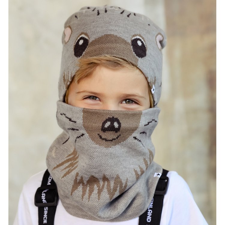 Molo Комплект: шапка, снуд Kleo Hedgehog (серый)