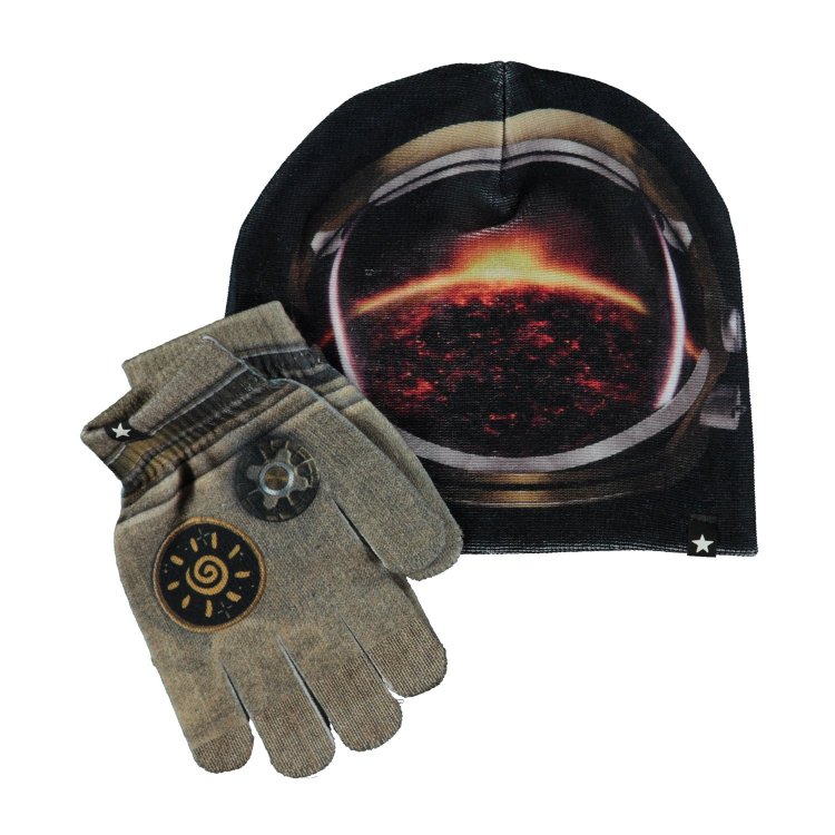 Molo Комплект: шапка, перчатки Kaya Golden Astronaut (черный)
