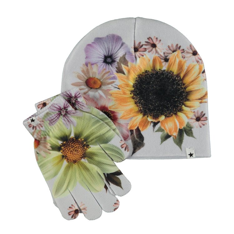 Molo Комплект: шапка, перчатки Kaya Retro Floral (разноцветный)