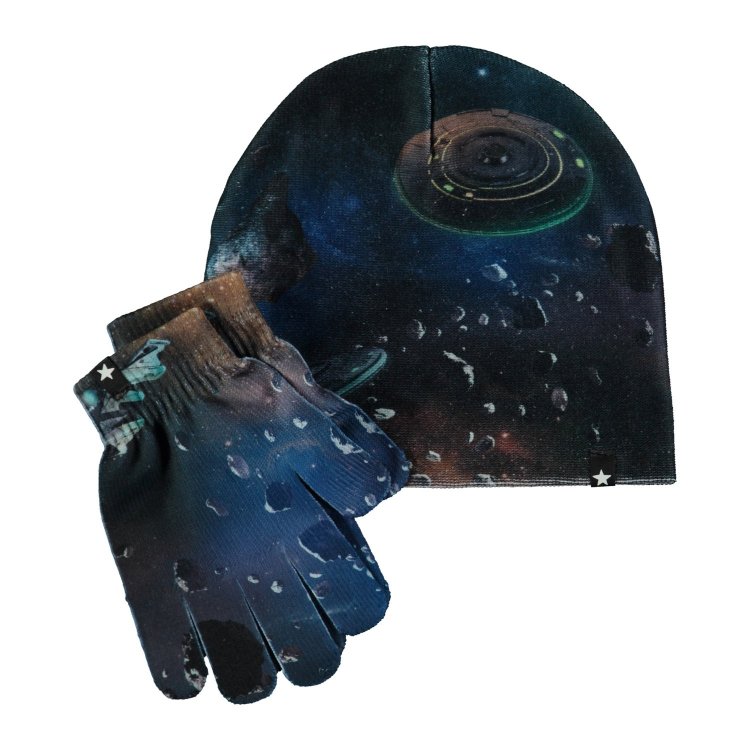 Molo Комплект: шапка, перчатки Kaya Ufo (темно-синий)