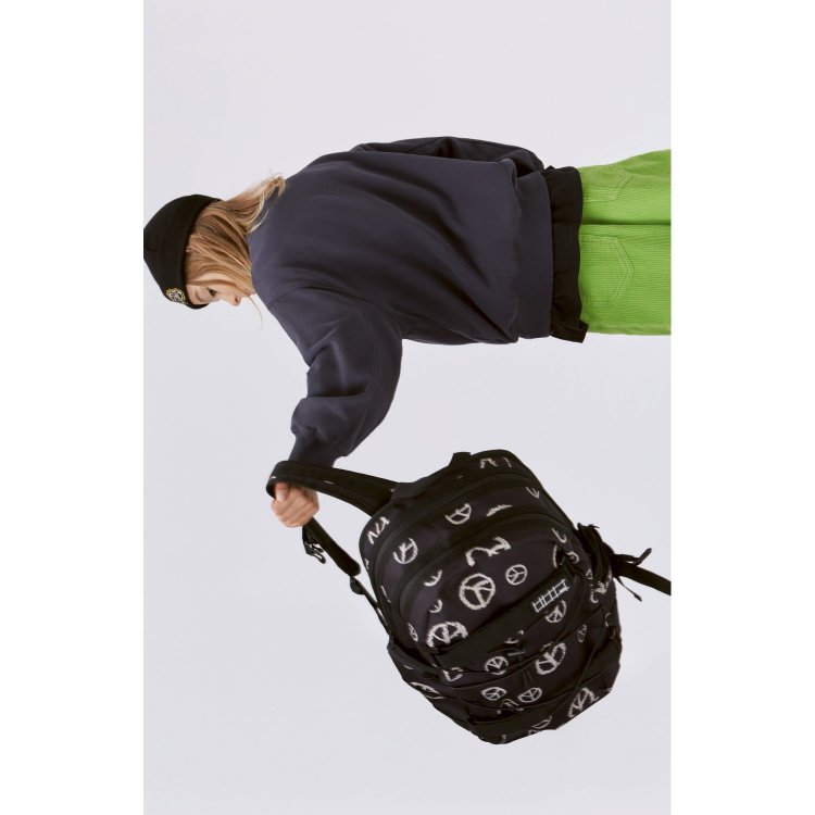 Фото 4 Рюкзак Molo для школьников и подростков Backpack Skate All Over Peace (черный) 106492 Molo 7W23V205 6972