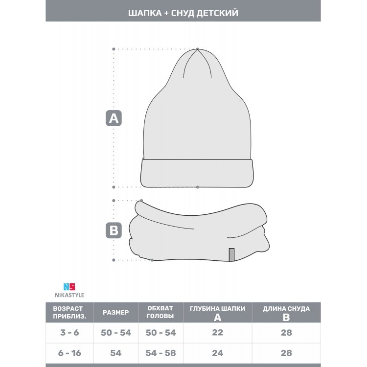Фото 2 Комплект: шапка + снуд (ягода) 124055 Nikastyle 12Z16424-1
