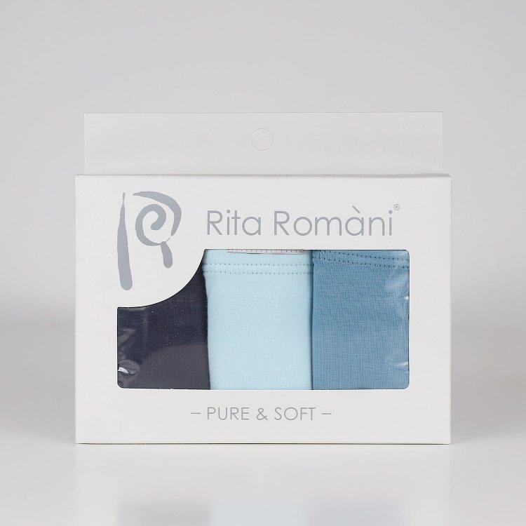Фото 9 Набор из 3 трусов из хлопка (синий, белый, голубой) 119688 Rita Romani 3550