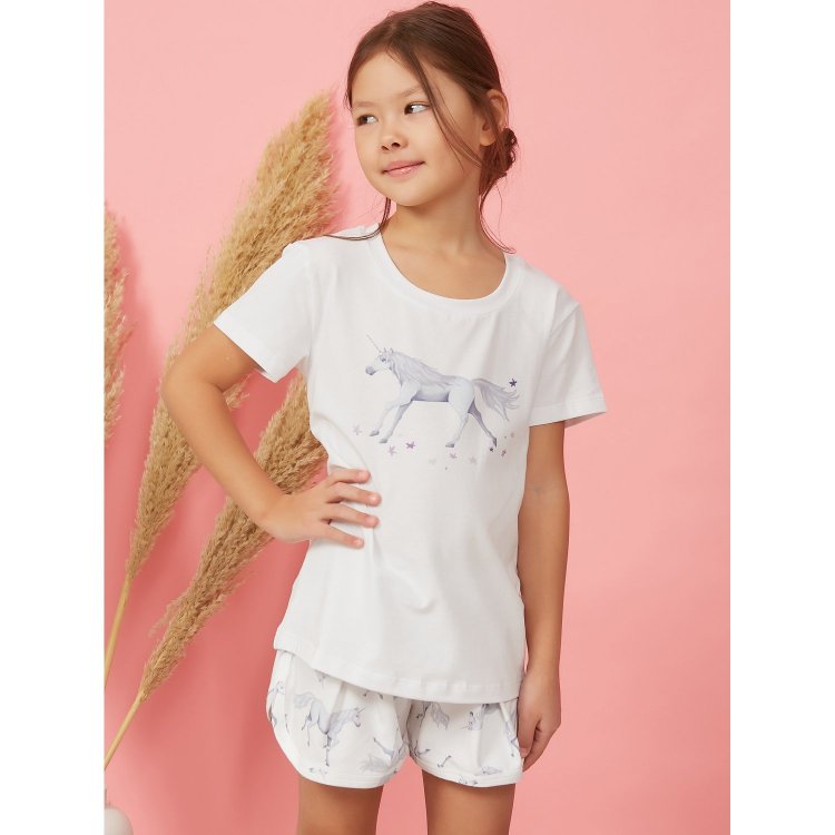 Rita Romani Пижама: футболка + шорты (белый с принтом)