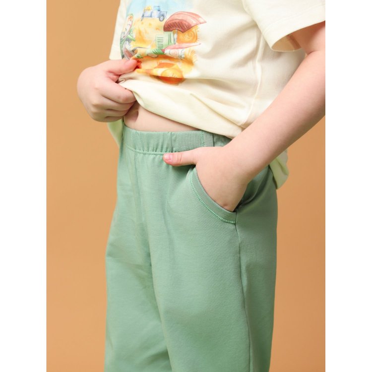 Фото 6 Пижама: футболка + штаны (бежевый с зеленым) 119810 Rita Romani 8651