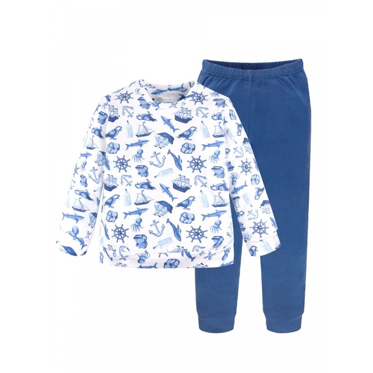 Rita Romani Пижама: кофта + штаны (белый с синим)