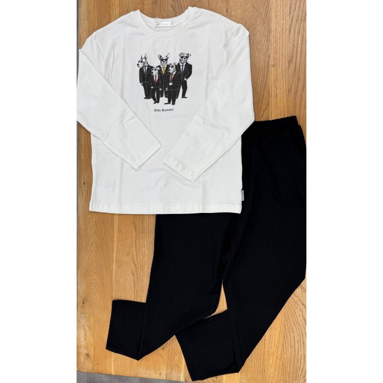 Фото 2 Пижама Rita Romani из хлопка MY BUDDY: кофта и брюки (собаки в костюмах) 132170 Rita Romani 8867