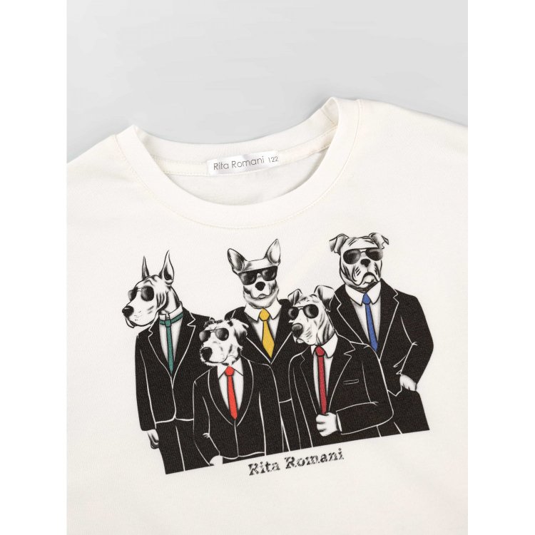 Фото 3 Пижама Rita Romani из хлопка MY BUDDY: кофта и брюки (собаки в костюмах) 132170 Rita Romani 8867