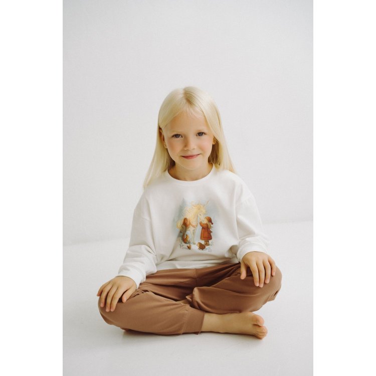 Пижама из хлопка MAGIC FAIRYTALES (белый с коричневым)