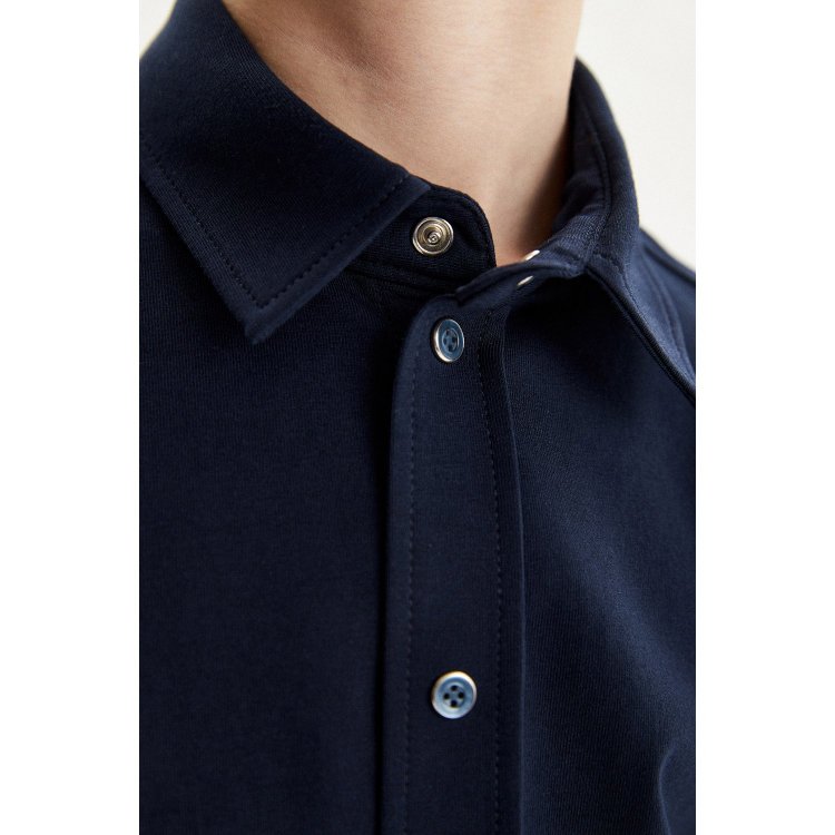 Фото 4 Сорочка трикотажная длинный рукав на кнопках comfort (сине-черный) 105088 Silver Spoon SSFSB-328-14413-399