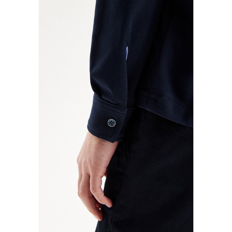 Фото 5 Сорочка трикотажная длинный рукав на кнопках comfort (сине-черный) 105088 Silver Spoon SSFSB-328-14413-399