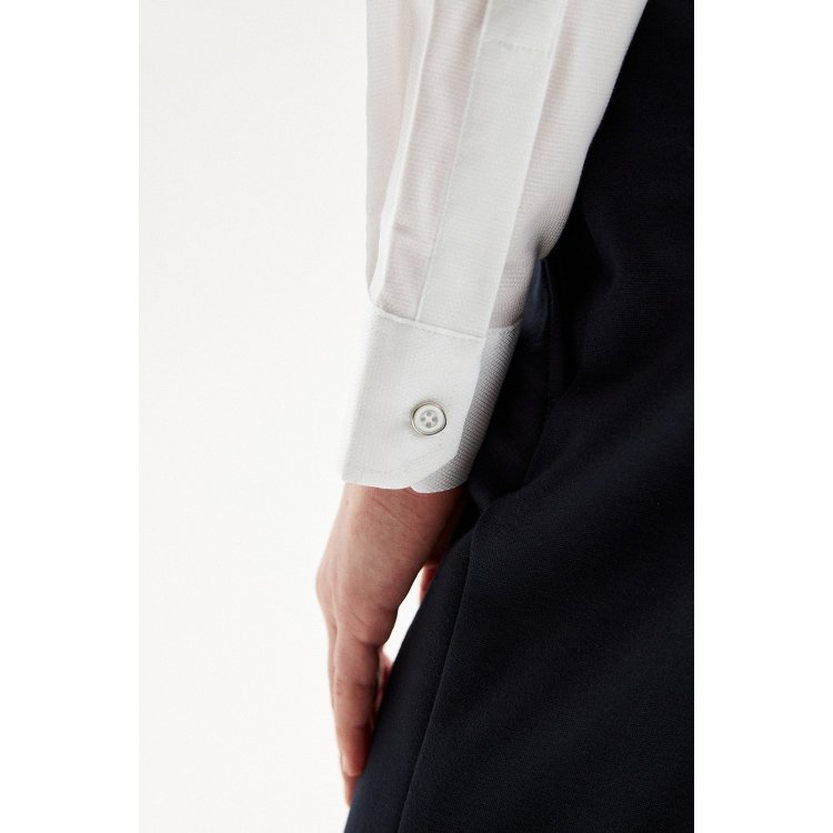 Фото 4 Сорочка длинный рукав на кнопках slim (белый структурный) 105115 Silver Spoon SSFSB-329-14742-219