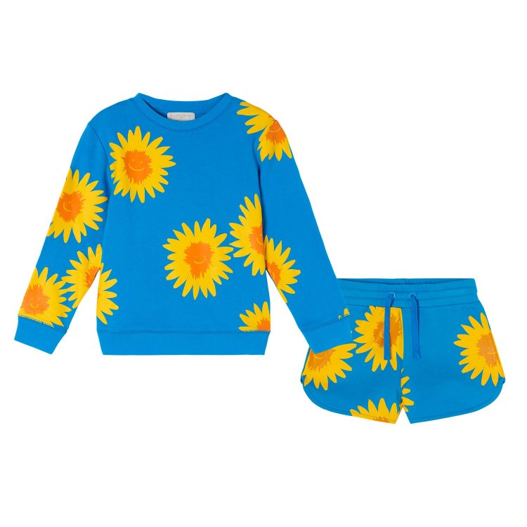 Stella McCartney Комплект: лонгслив + шорты (ромашки на голубом)