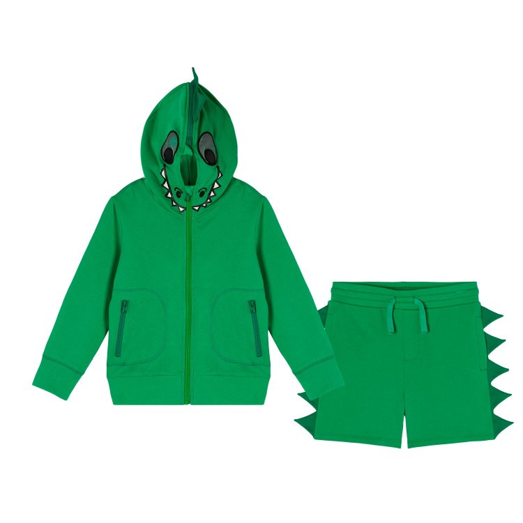 Stella McCartney Комплект: лонгслив + шорты (зеленый крокодил)