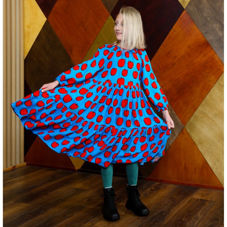 Фото 7 Платье (синий с яблоками) 90379 Stella McCartney 8R1A00 Z0471 618RO