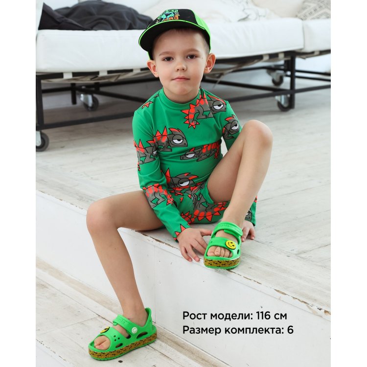 Фото 4 Футболка с шортами для плавания Gecko (зеленый) 99482 Stella McCartney TS3Q80 Z0983 711MC