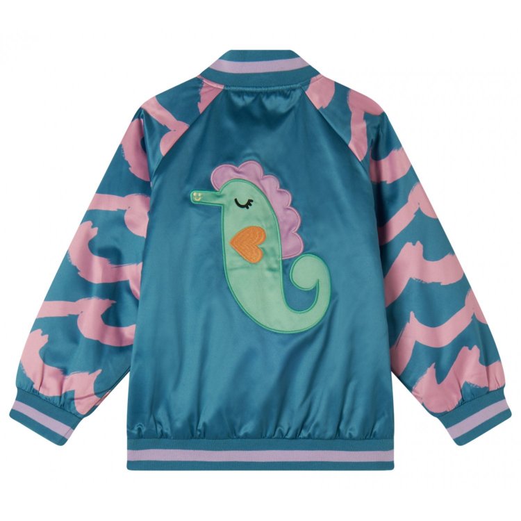 Фото 2 Куртка-бомбер Seahorses (синий с розовым) 113237 Stella McCartney TU2A37 Z0547 672