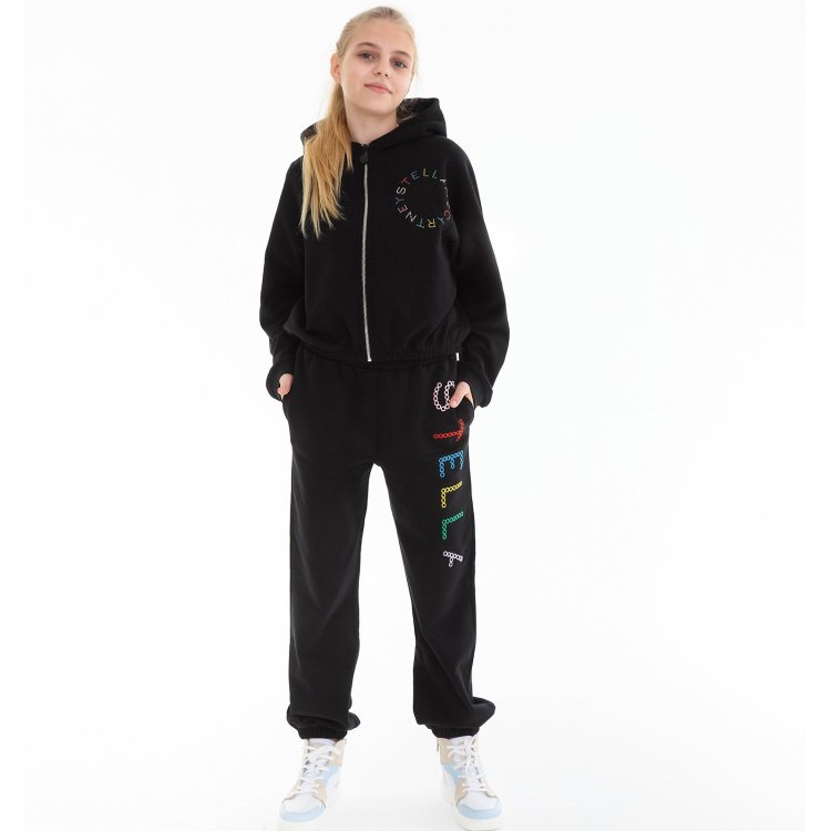 Stella McCartney Спортивный комплект Teen Logo: толстовка + брюки (черный)