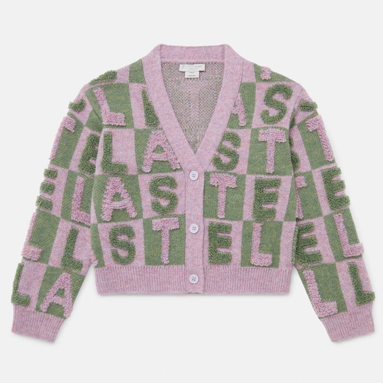 Stella McCartney Кардиган Teen Logo (зеленый с розовым)